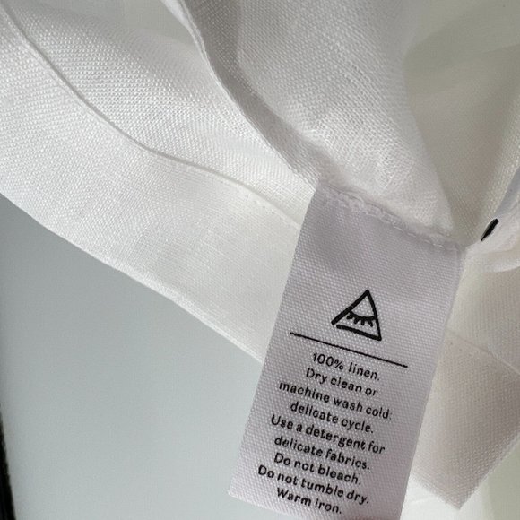 Sleeper Women’s Linen Pajama Set Button Front Shirt Pants Paper White 2/M-L NWT - Picture 6 of 9